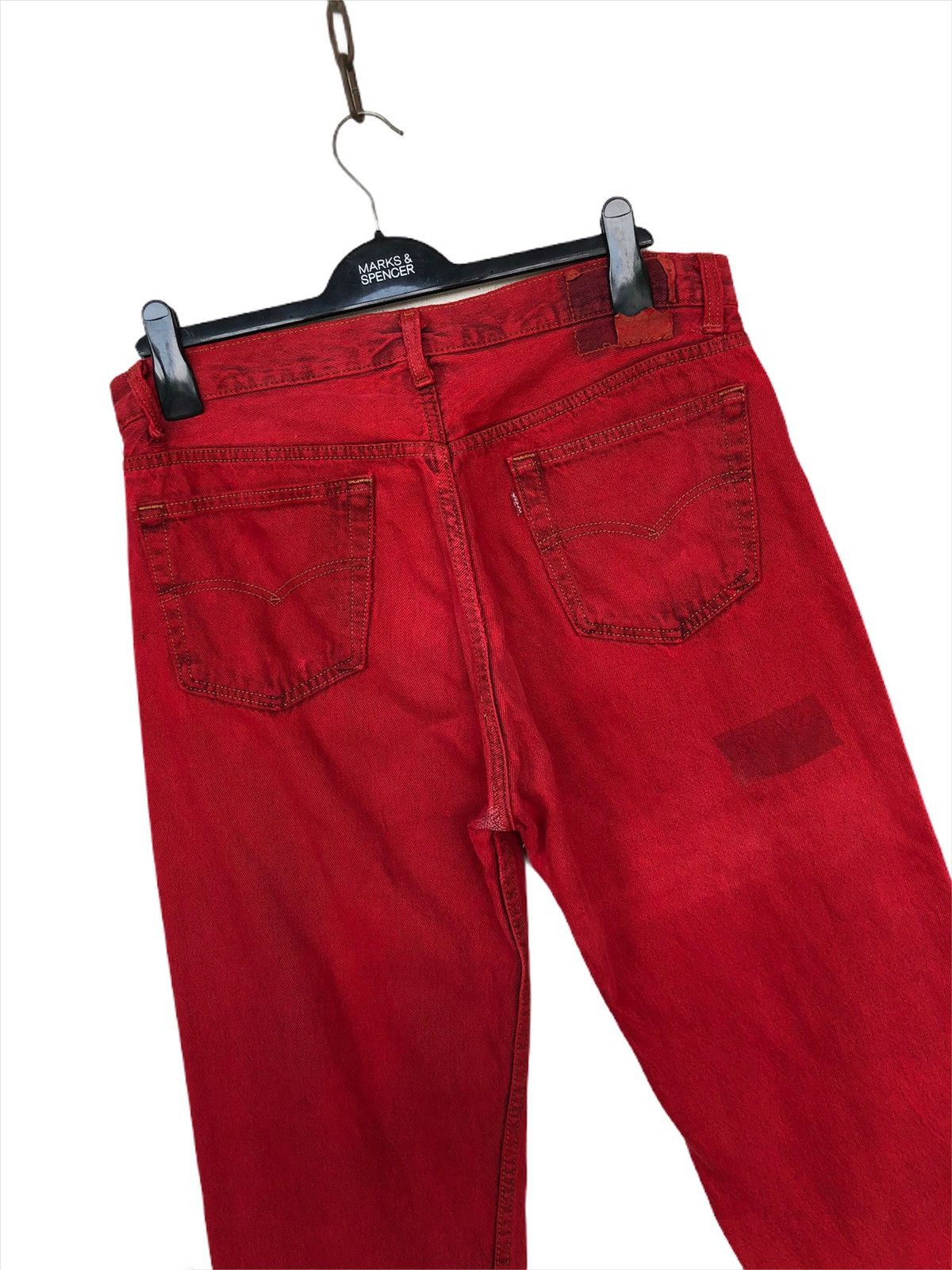 Levi's Vintage Clothing RARE🔥80s Levis 501 🇺🇸 Grunge Kurt Cobain Red Denim Size US 33 - 8 Thumbnail