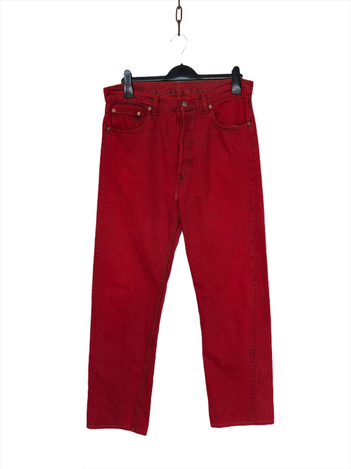 Levi's Vintage Clothing RARE🔥80s Levis 501 🇺🇸 Grunge Kurt Cobain Red Denim Size US 33 - 4 Thumbnail