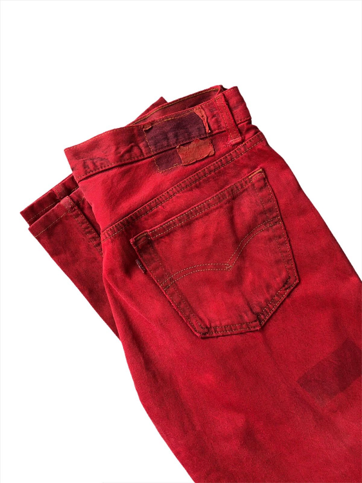 Levi's Vintage Clothing RARE🔥80s Levis 501 🇺🇸 Grunge Kurt Cobain Red Denim Size US 33 - 3 Thumbnail