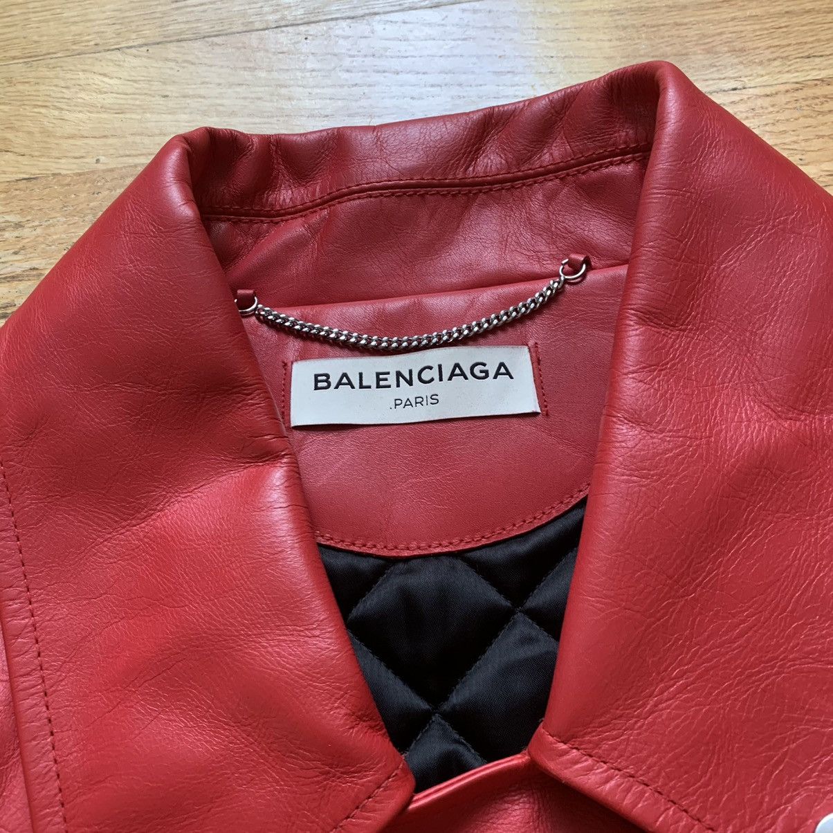 Balenciaga FW2016 Swing Red Leather Biker Jacket Size US M / EU 48-50 / 2 - 3 Thumbnail