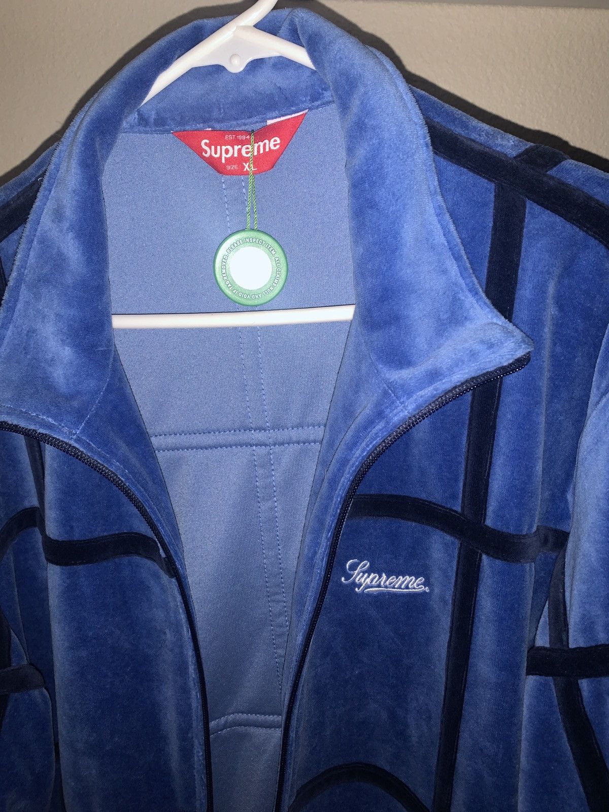 Grid taping velour jacket 2024 supreme