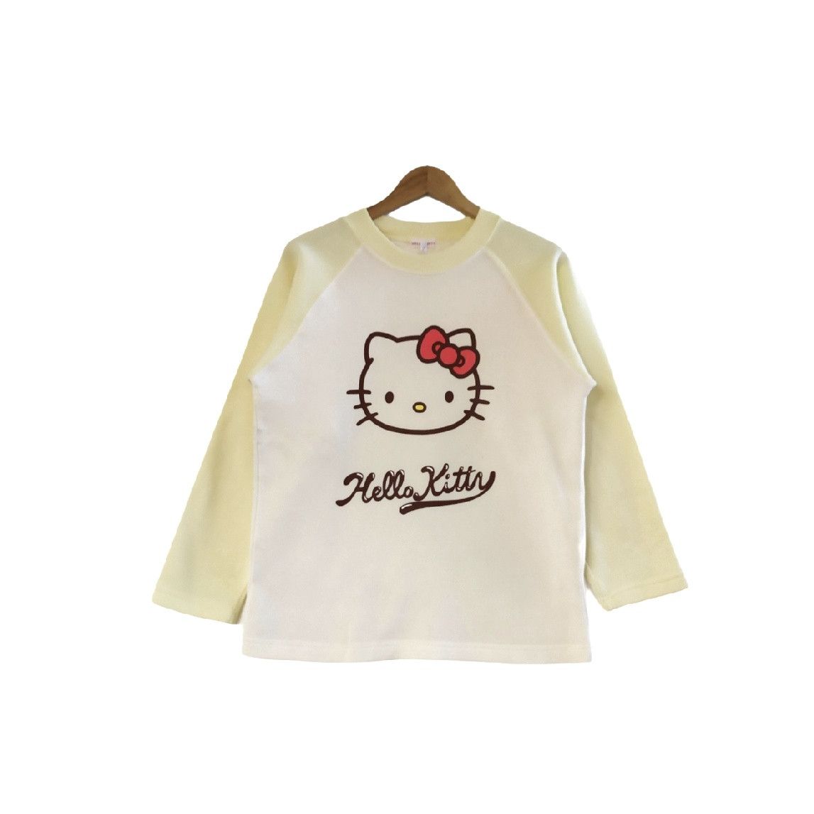 Hello Kitty Big Logo Raglan Crewneck Pullover Sweatshirt