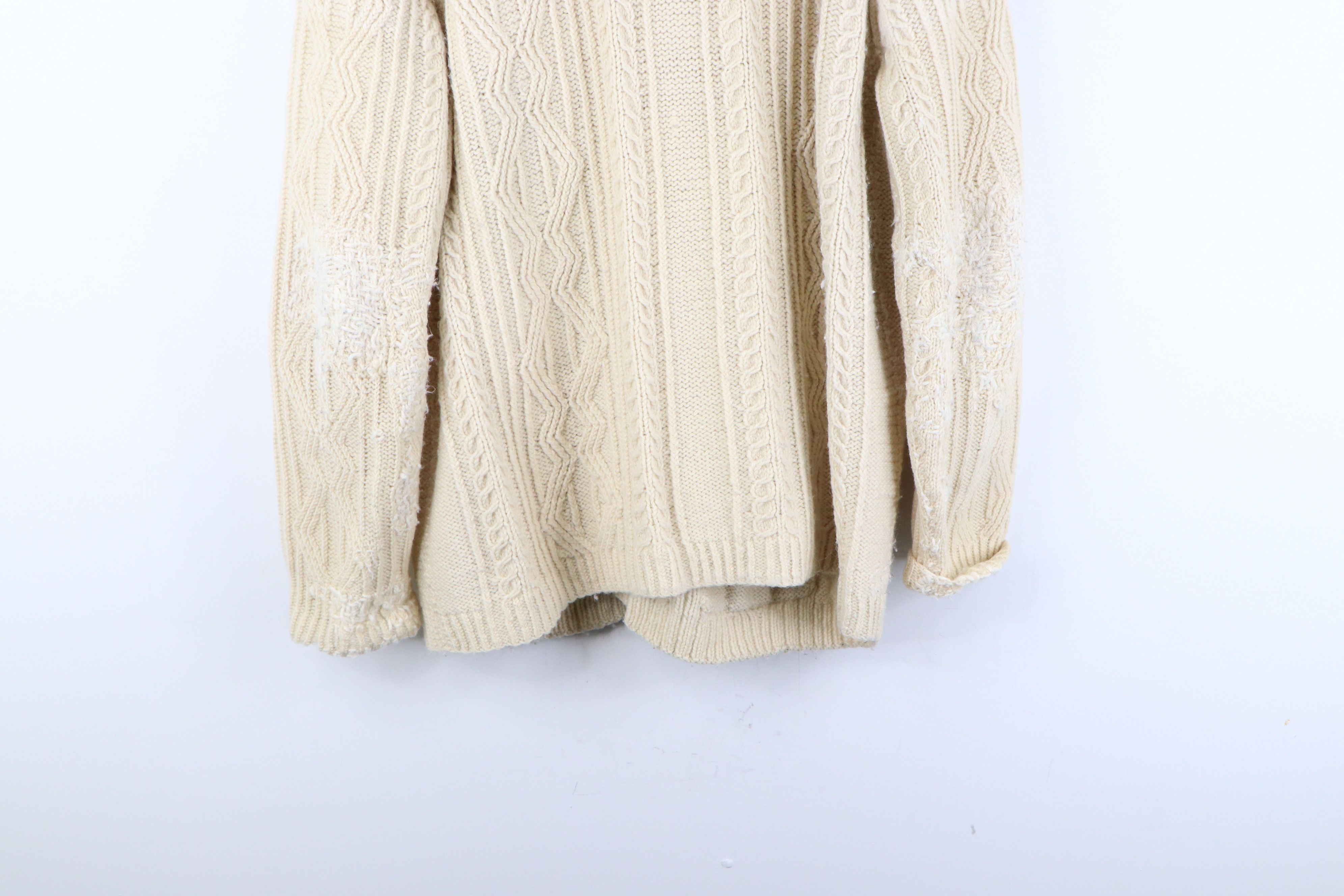 Vintage Vintage 50s Rockabilly Cowichan Wool Cardigan Sweater Cream Size US XXL / EU 58 / 5 - 6 Thumbnail