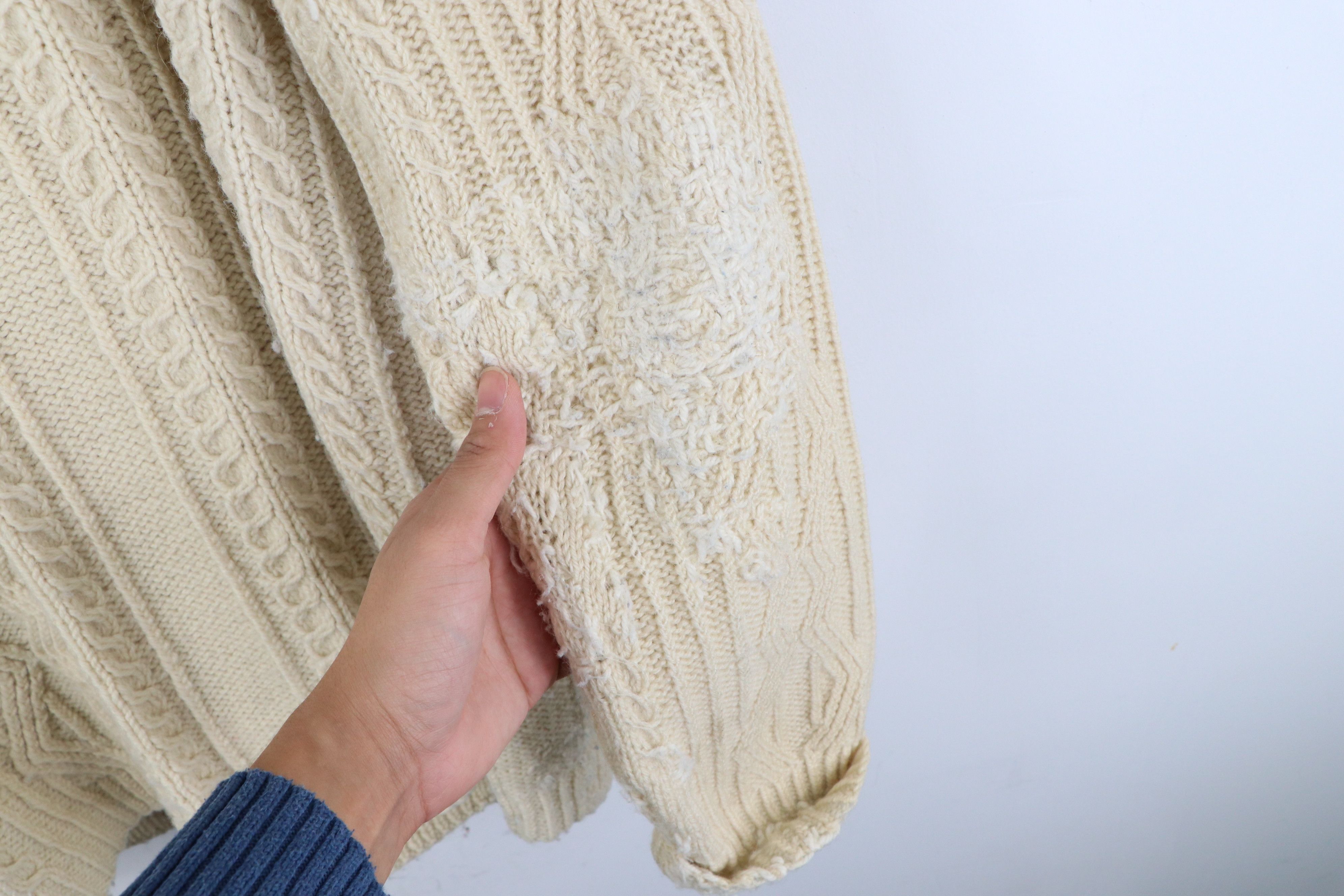 Vintage Vintage 50s Rockabilly Cowichan Wool Cardigan Sweater Cream Size US XXL / EU 58 / 5 - 7 Thumbnail