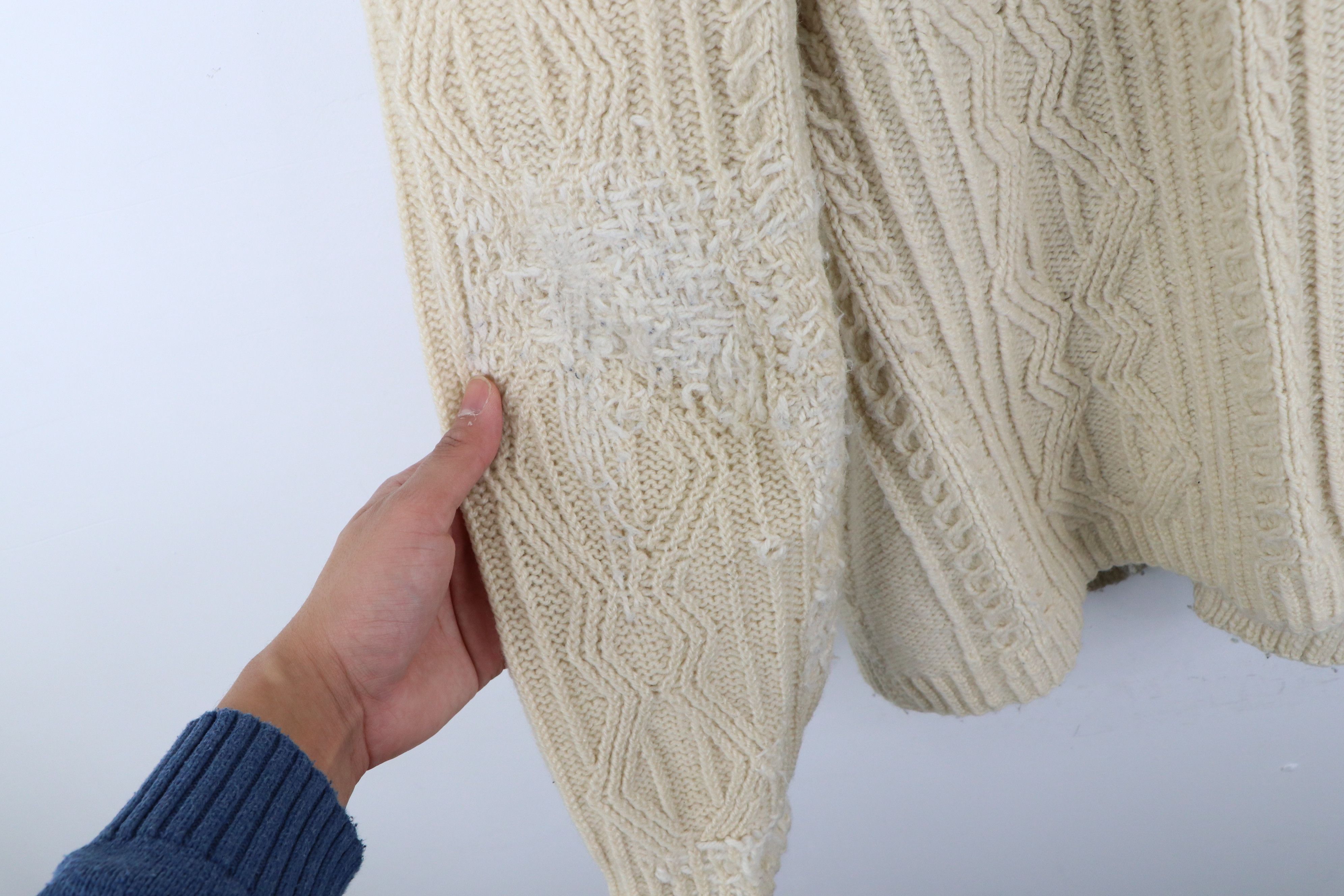Vintage Vintage 50s Rockabilly Cowichan Wool Cardigan Sweater Cream Size US XXL / EU 58 / 5 - 8 Thumbnail