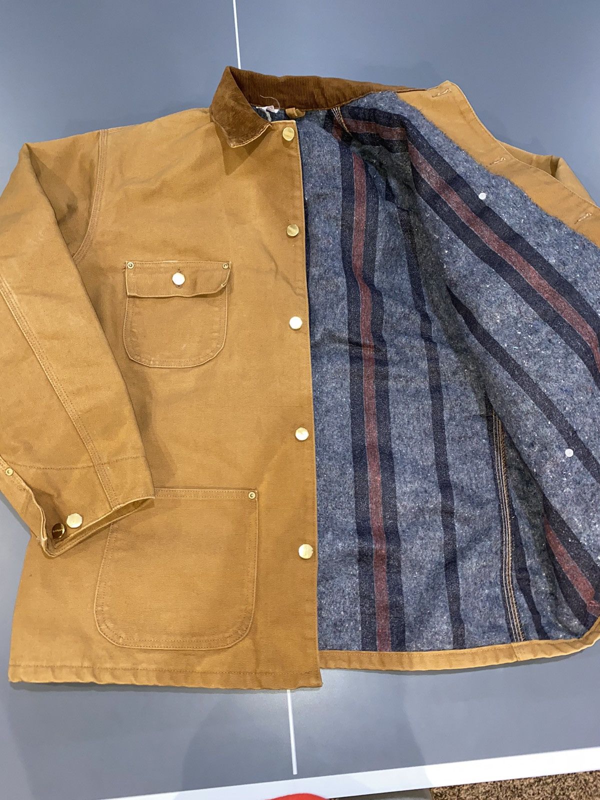 Carhartt Vintage Carhartt Blanket Lined Tan Chore Coat Large Size US L / EU 52-54 / 3 - 3 Thumbnail