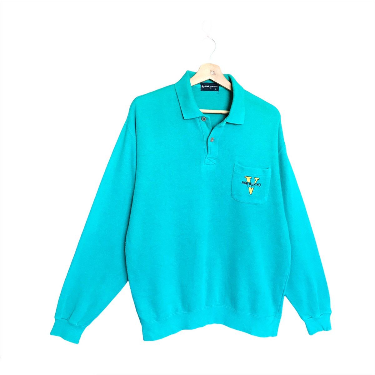 Gianni Valentino Vintage Andre Valentino Button Up Crewneck Sweatshirt Size L Size US M / EU 48-50 / 2 - 2 Thumbnail