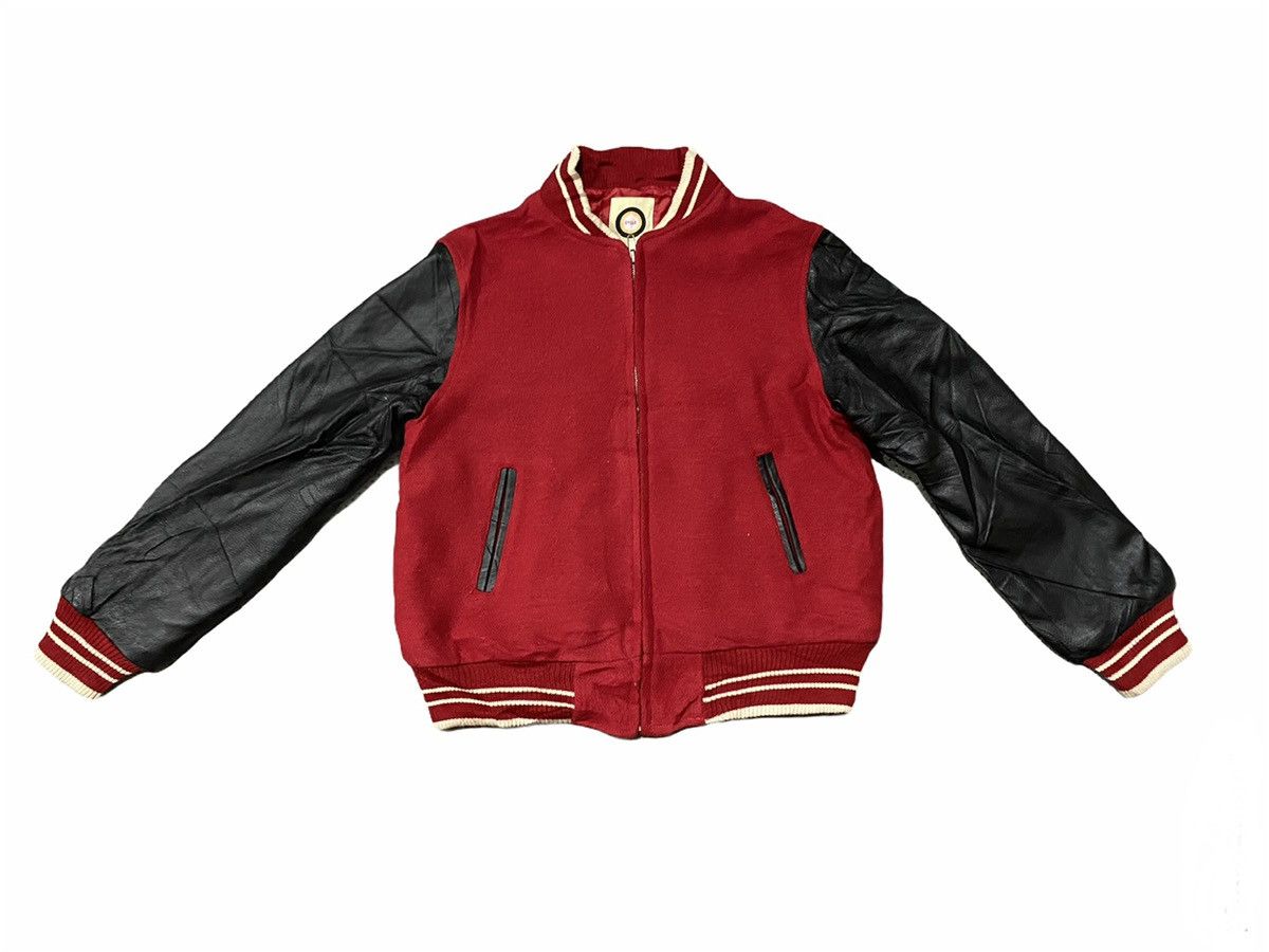 JAPAN BRAND CYCLE VARSITY JACKET DIAMOND BAY LEATHER SLEEVE