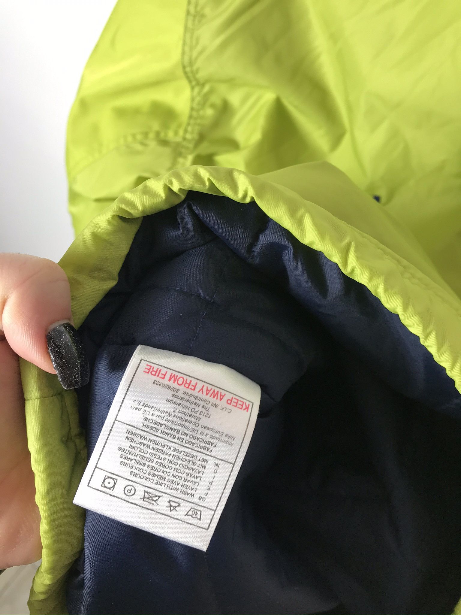 Nike Nike vintage spellout puffer jacket navy lime 90s Size US S / EU 44-46 / 1 - 6 Thumbnail