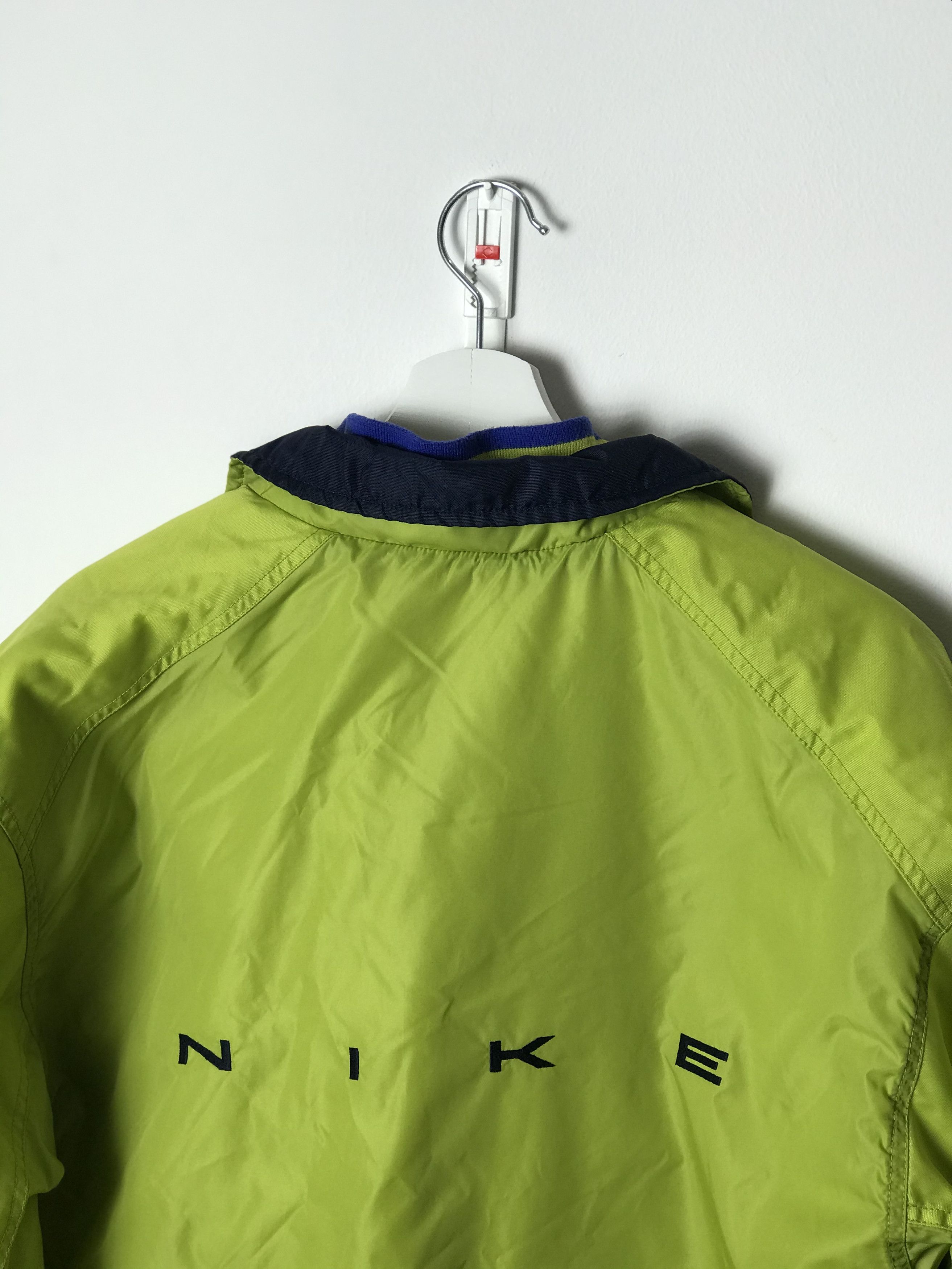 Nike Nike vintage spellout puffer jacket navy lime 90s Size US S / EU 44-46 / 1 - 2 Thumbnail