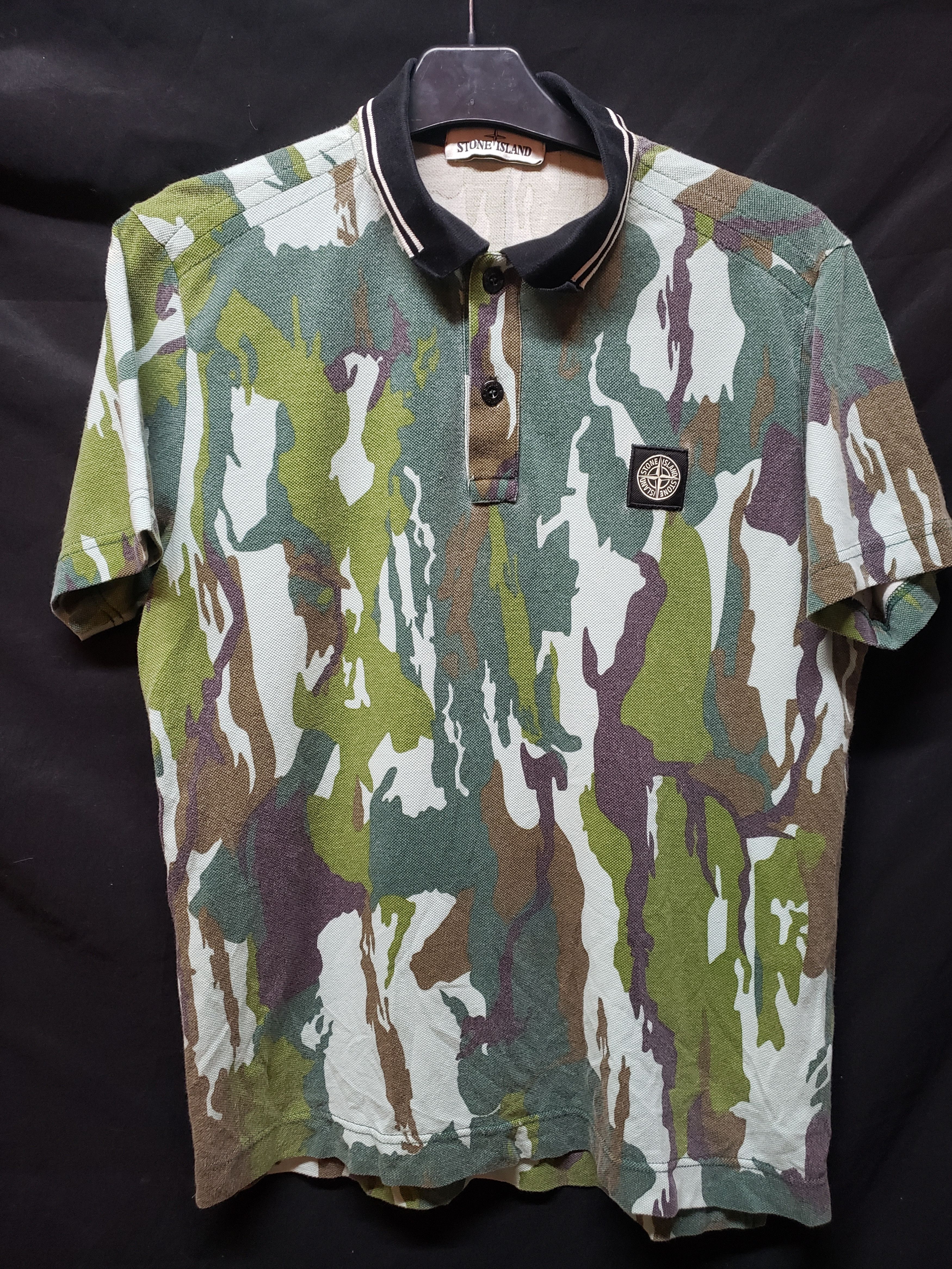 stone island camo polo