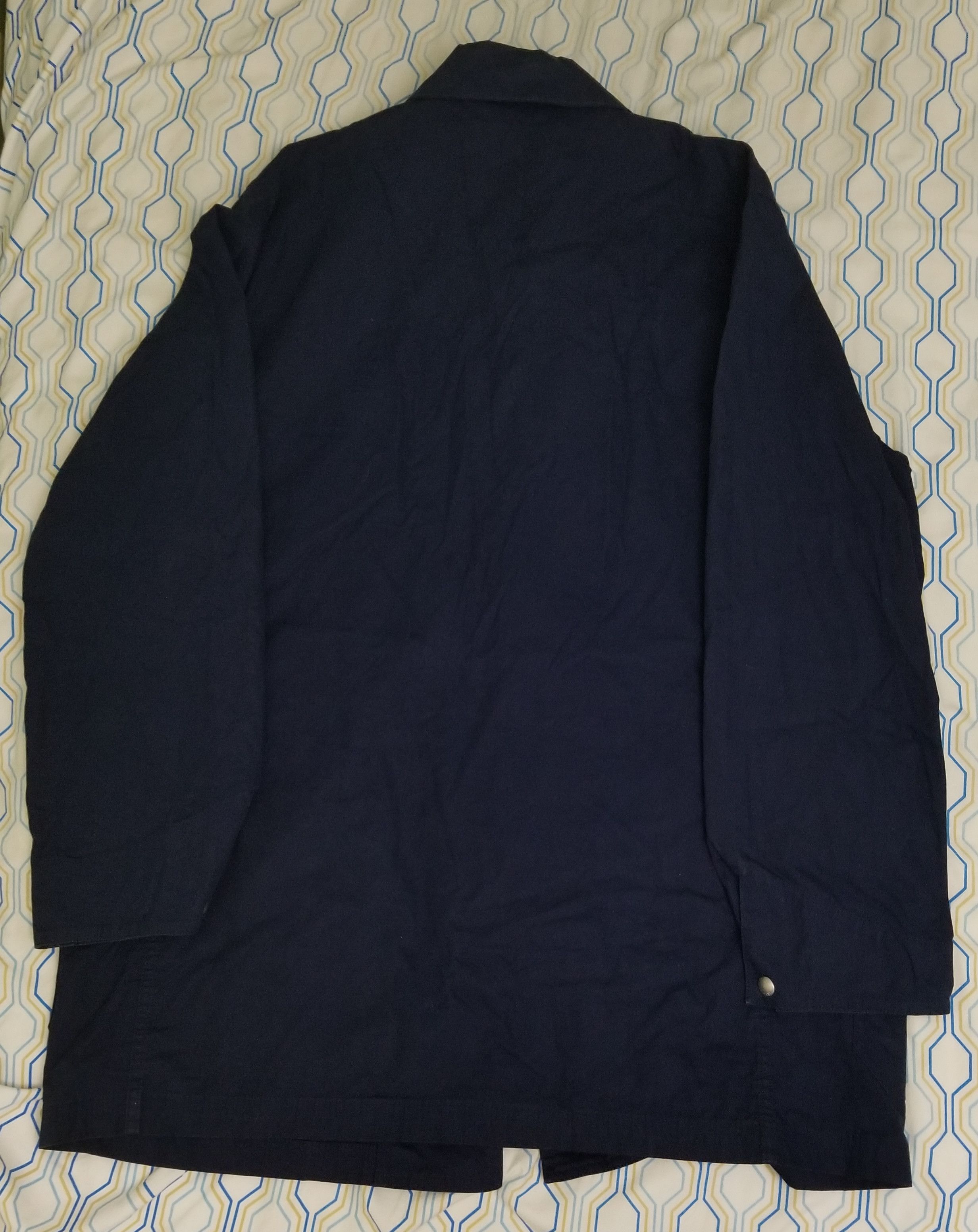 1990s Lauren Ralph Lauren White Denim Fireman Jacket Coat