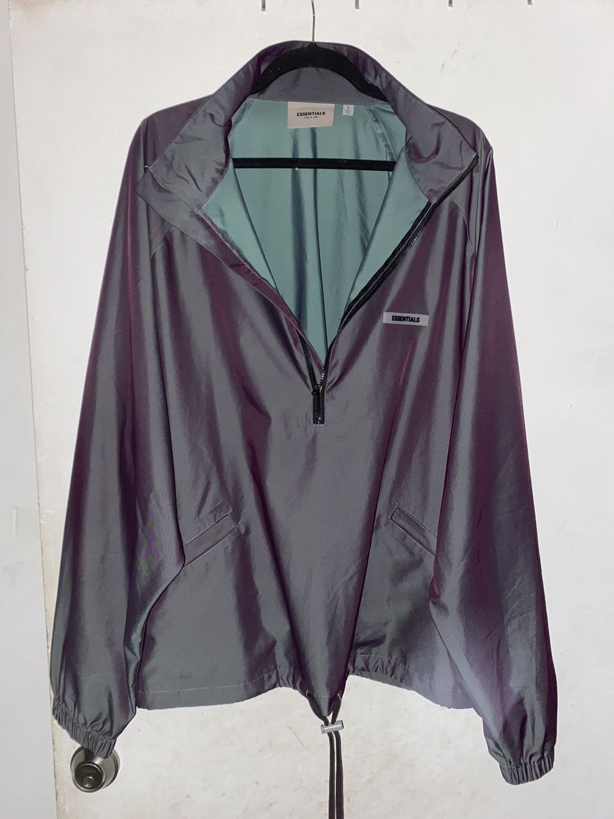 Fear of god essentials track jacket iridescent shop