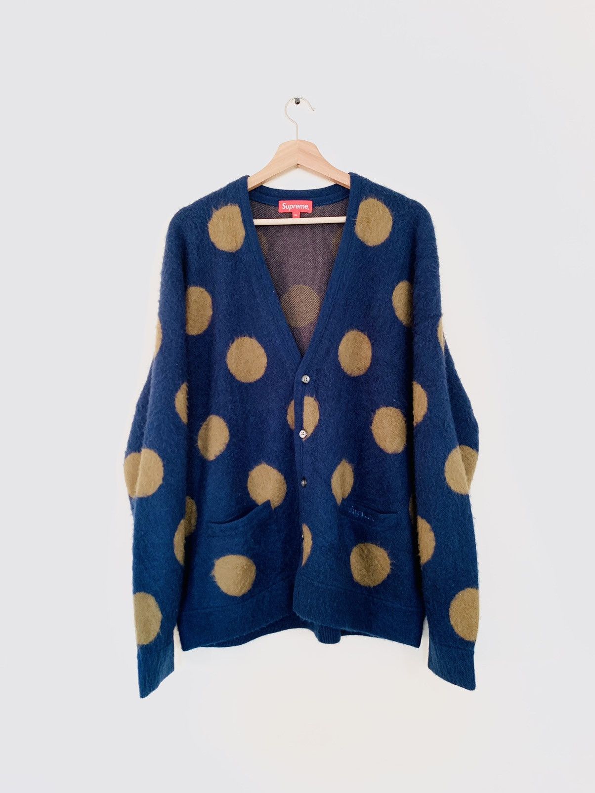 Supreme Supreme Brushed Polka Dot Cardigan Not Mohair   Grailed