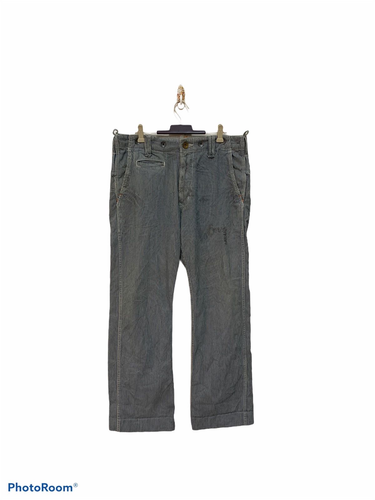 Edwin Edwin 505 khaki stripe pant workwear Size US 34 / EU 50 - 2 Thumbnail