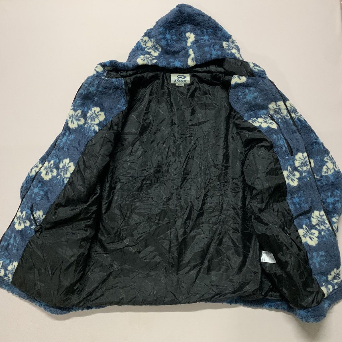 Japanese Brand Vintage Piko Surf board Flora Sherpa Fleece Hooded Jacket Size US L / EU 52-54 / 3 - 5 Thumbnail