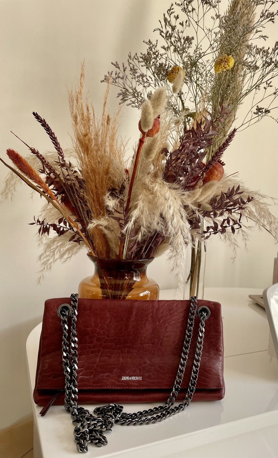 Zadig Voltaire Zadig Voltaire clutch bag wine red Grailed