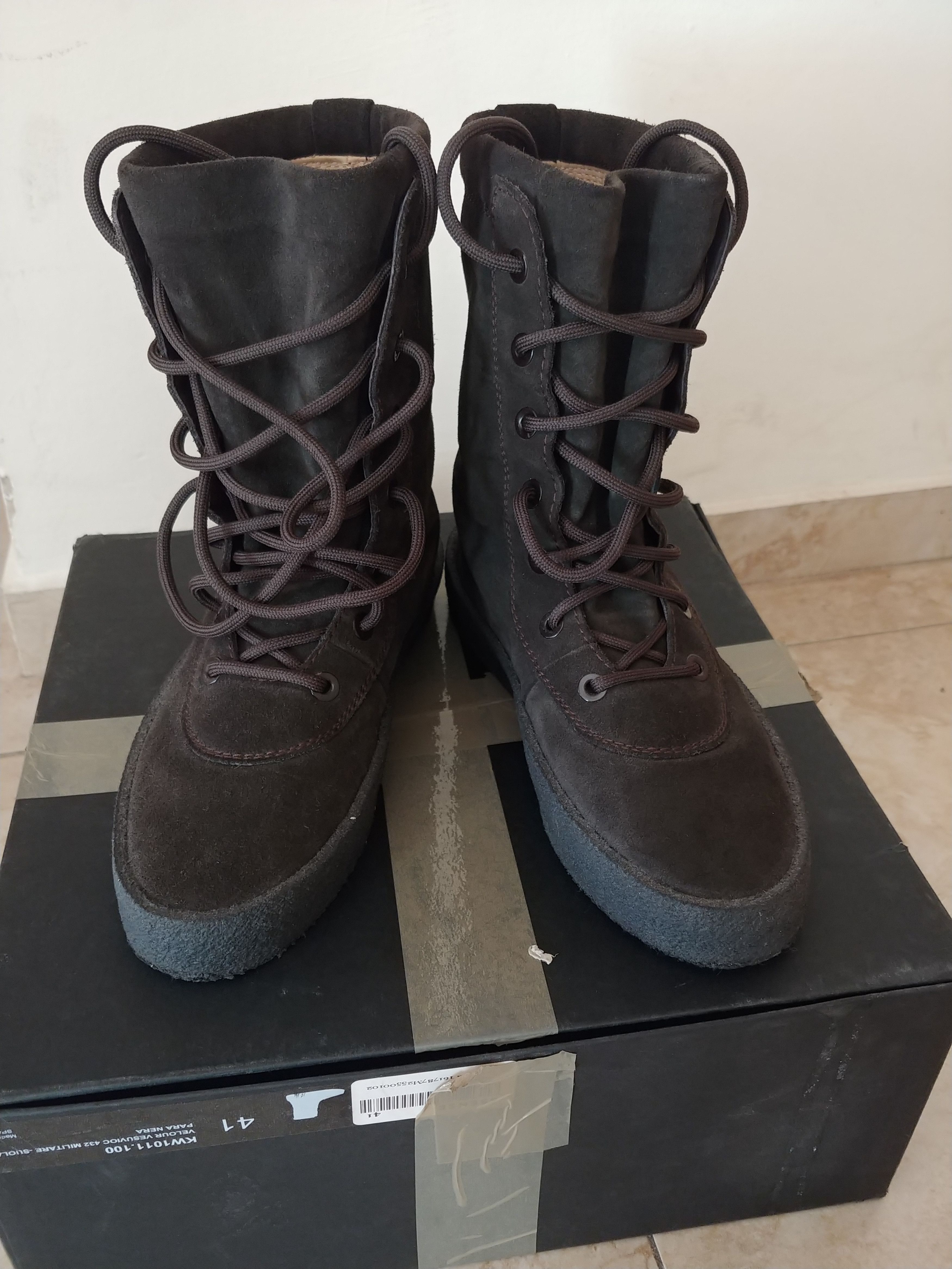 Kanye West Yeezy Crepe Boots Oil Black Season 2 Leather | Grailed