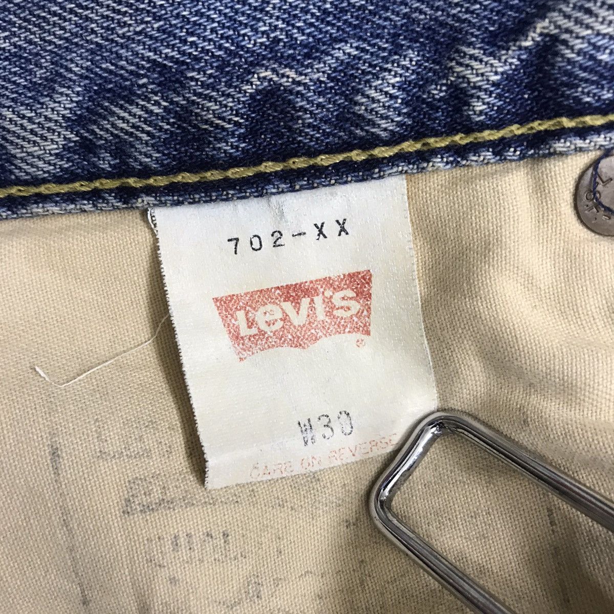 Levi's Vintage Levis Big E 702xx Denim Selvedge Jeans Buckle Size US 29 - 22 Thumbnail