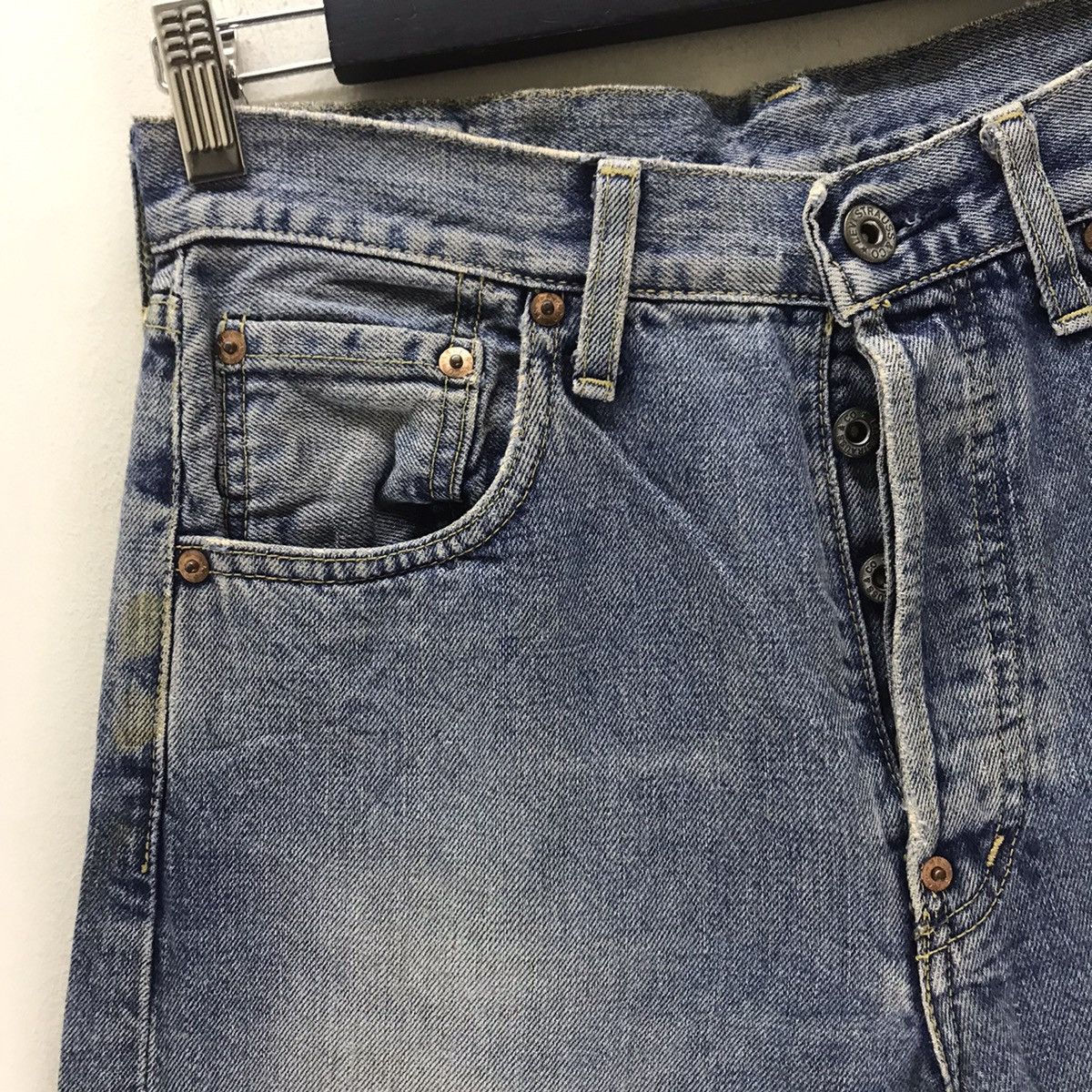 Levi's Vintage Levis Big E 702xx Denim Selvedge Jeans Buckle Size US 29 - 5 Thumbnail