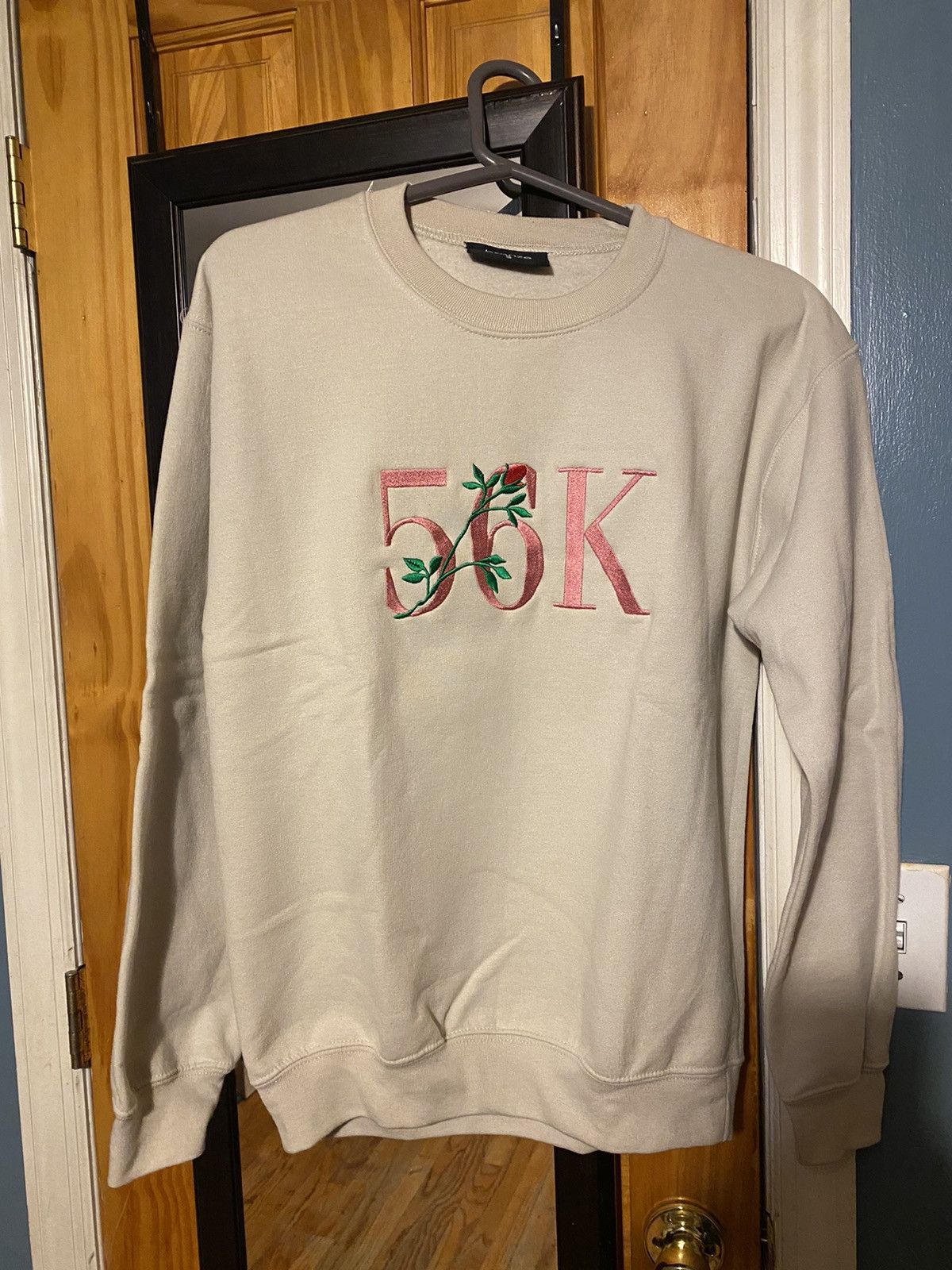 image of Bronze 56K Rose Crewneck in Ivory, Men's (Size Small)