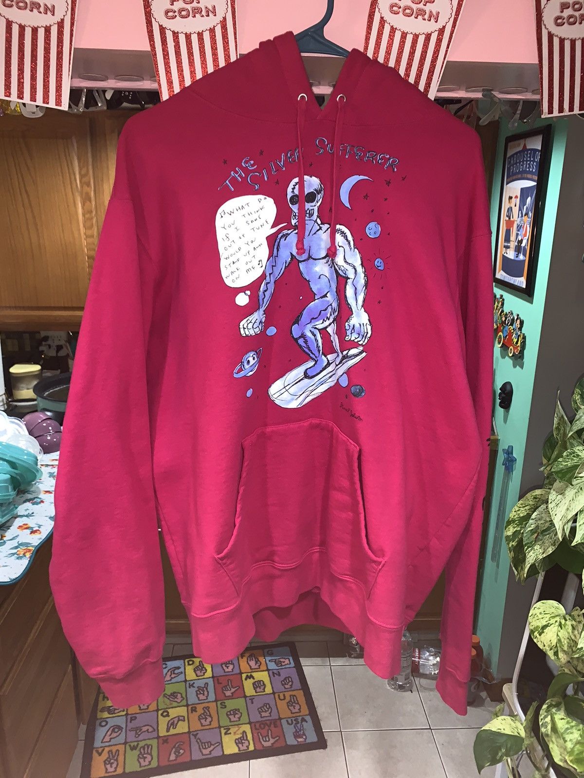 Supreme Daniel Johnston "Silver Sufferer" Hoodie - Fuschia
