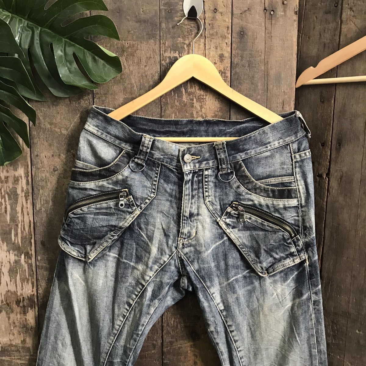 Japanese Brand PPFM Curve Cut Denim Jeans Size US 33 - 2 Thumbnail