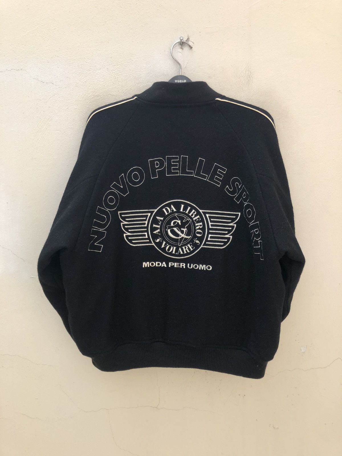 Vintage Vintage 90s NUOVO PELLE SPORT Wool Varsity Bomber Jacket Size US L / EU 52-54 / 3 - 1 Thumbnail