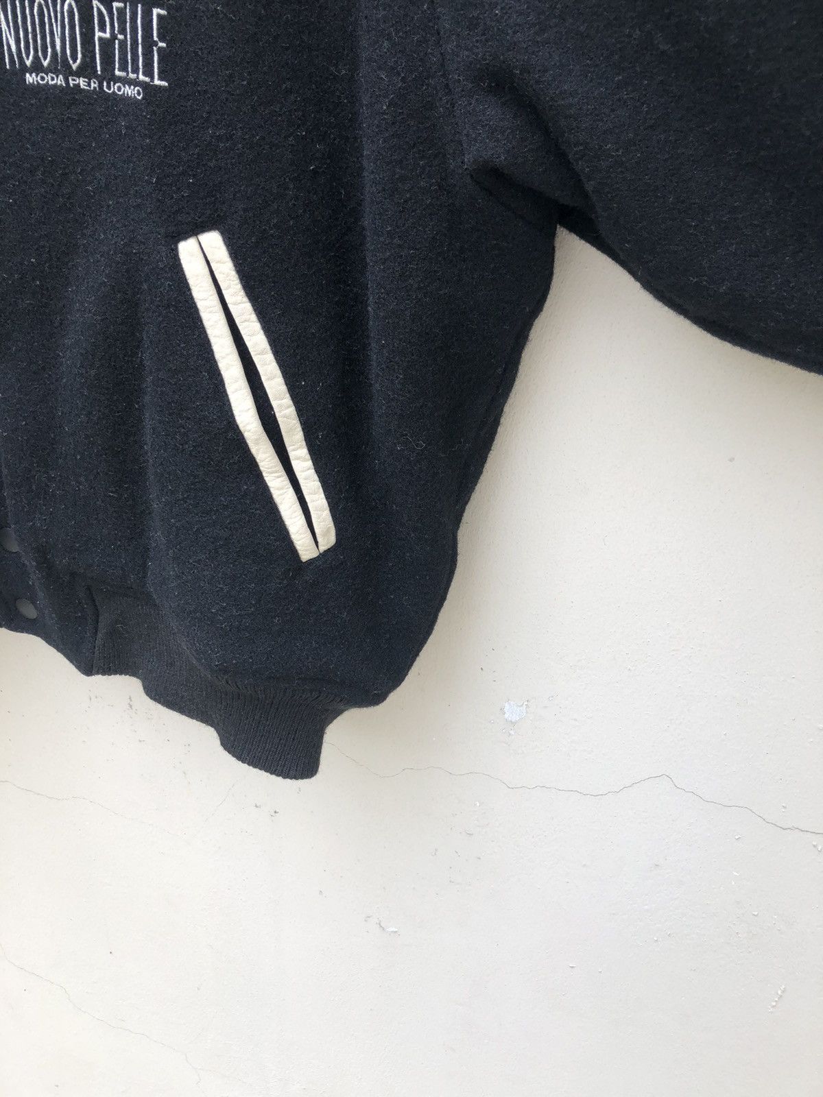 Vintage Vintage 90s NUOVO PELLE SPORT Wool Varsity Bomber Jacket Size US L / EU 52-54 / 3 - 7 Thumbnail