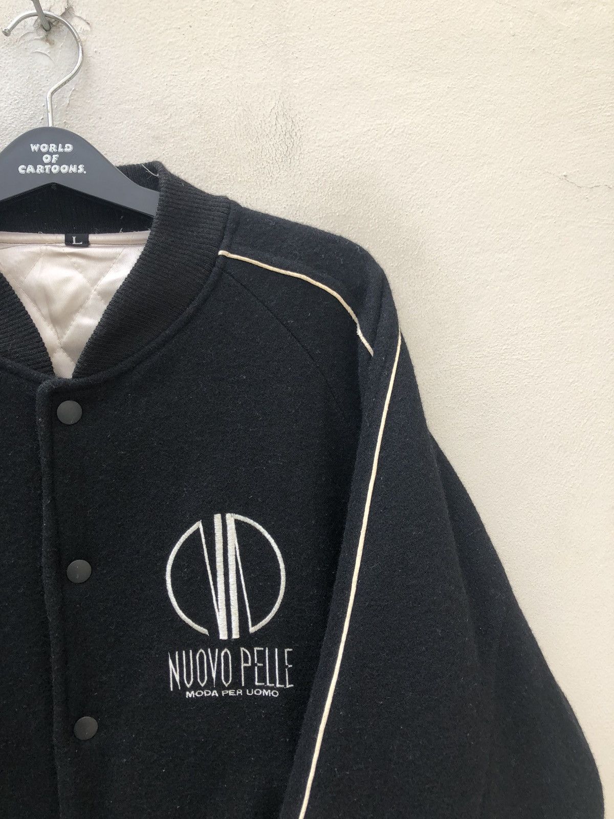Vintage Vintage 90s NUOVO PELLE SPORT Wool Varsity Bomber Jacket Size US L / EU 52-54 / 3 - 5 Thumbnail