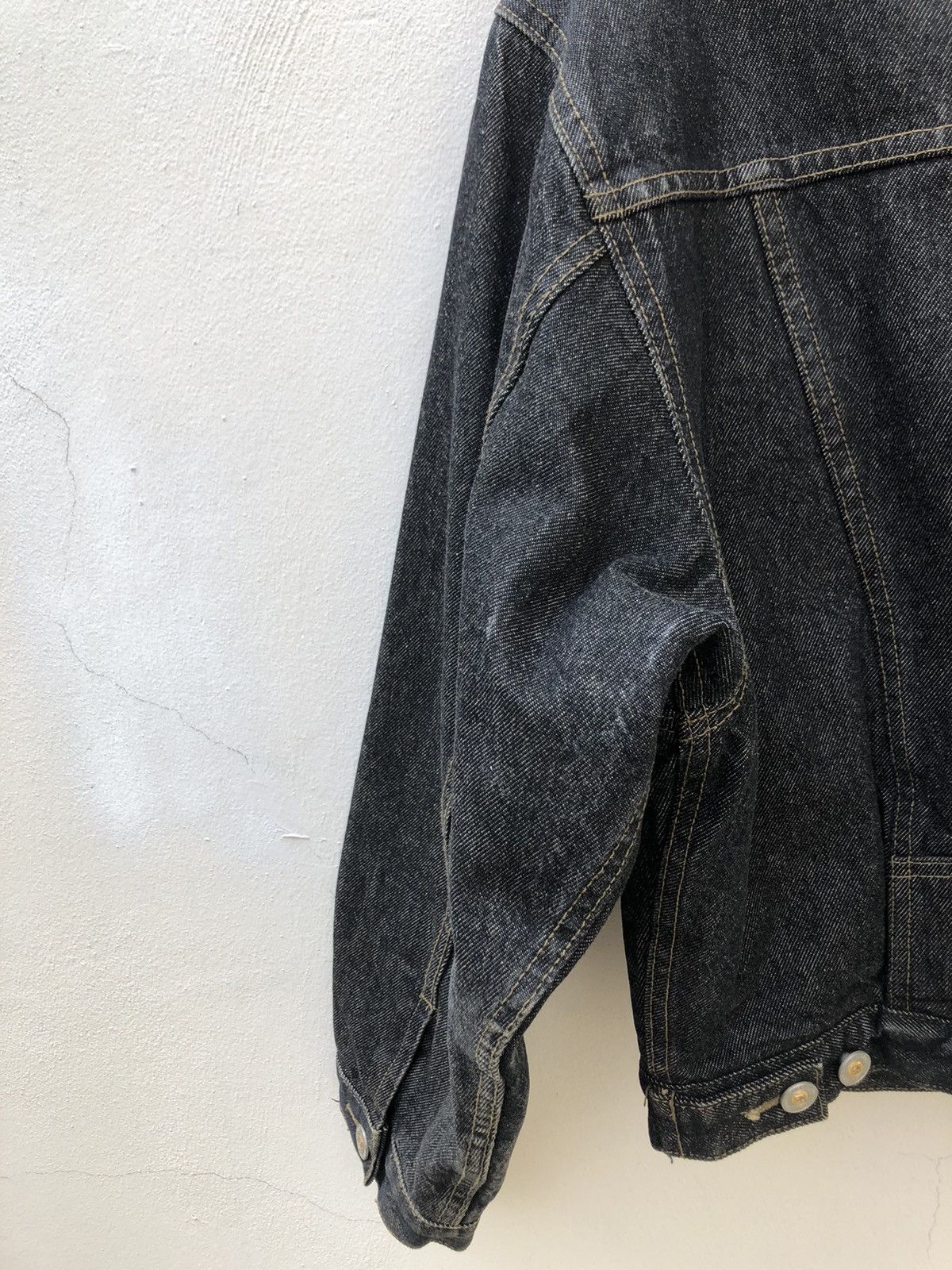 Big John Vintage 90s Big John Japan Sherpa Lined Denim Trucker Jacket Size US L / EU 52-54 / 3 - 13 Thumbnail
