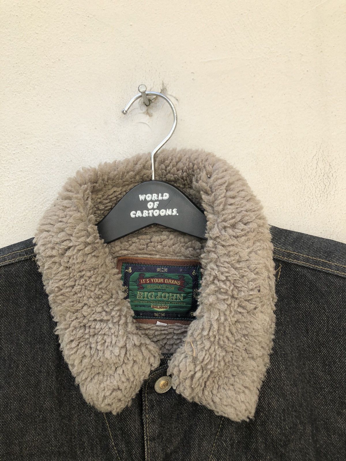 Big John Vintage 90s Big John Japan Sherpa Lined Denim Trucker Jacket Size US L / EU 52-54 / 3 - 2 Thumbnail