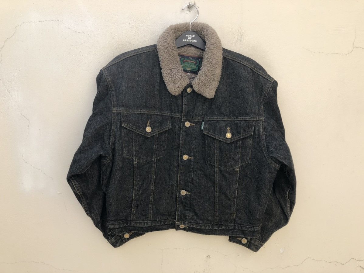 Big John Vintage 90s Big John Japan Sherpa Lined Denim Trucker Jacket Size US L / EU 52-54 / 3 - 6 Thumbnail