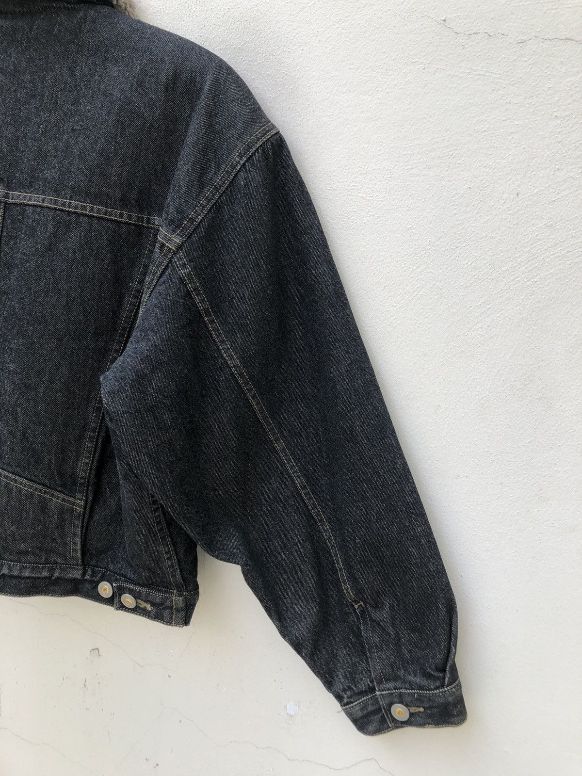 Big John Vintage 90s Big John Japan Sherpa Lined Denim Trucker Jacket Size US L / EU 52-54 / 3 - 10 Thumbnail