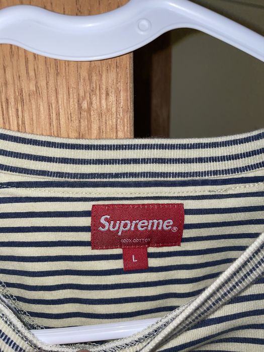 Supreme Supreme Micro Stripe L/S Top Natural Size large | Grailed