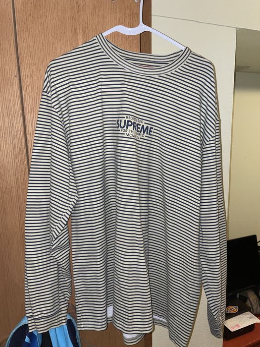 Supreme Supreme Micro Stripe L/S Top Natural Size large | Grailed