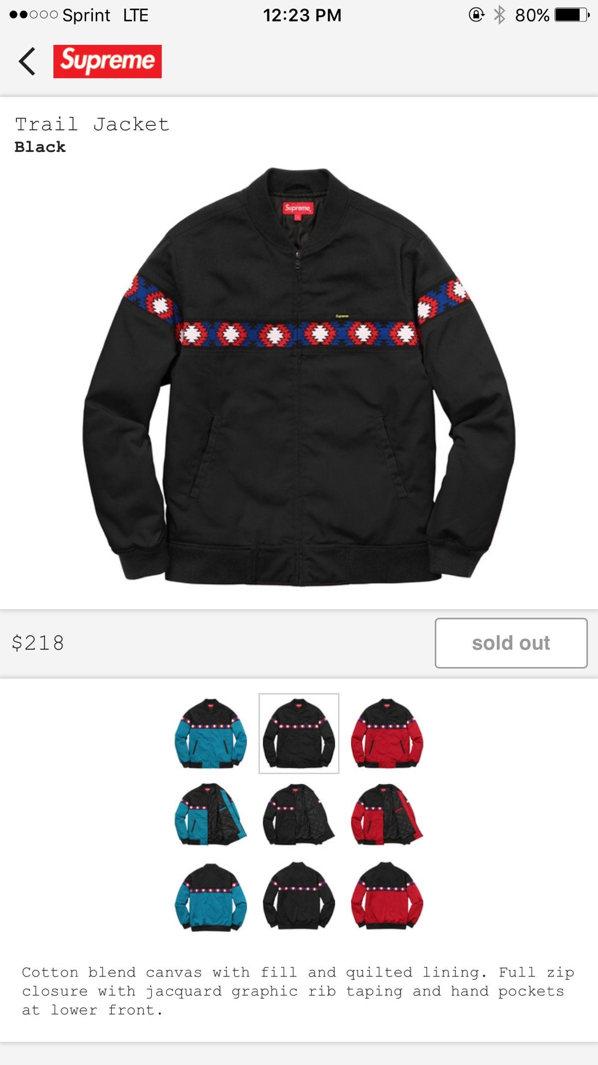 Supreme trail jacket store