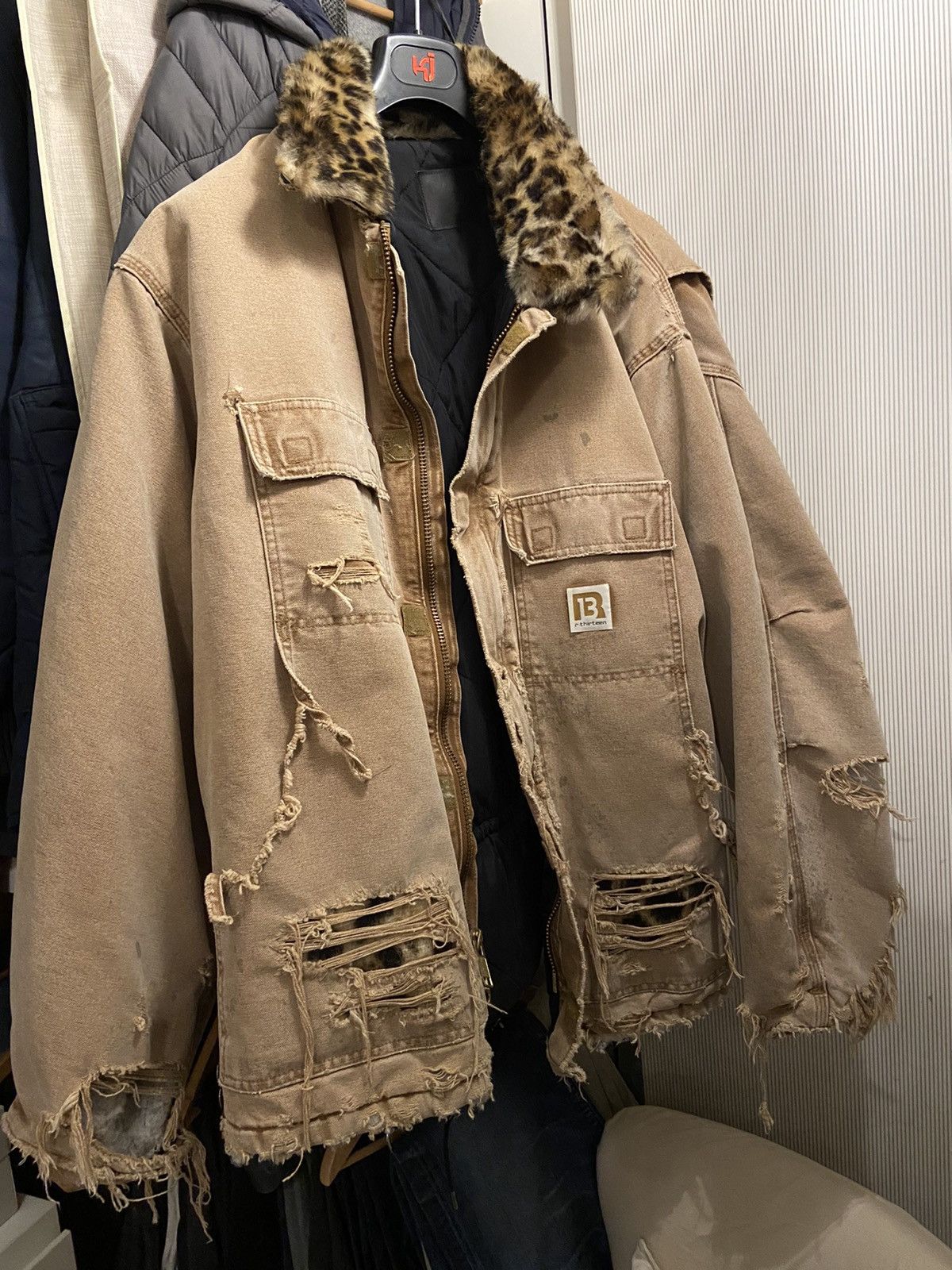 R13 R13 x Carhartt distressed and destroyed denim utility jacket Size US L / EU 52-54 / 3 - 1 Thumbnail