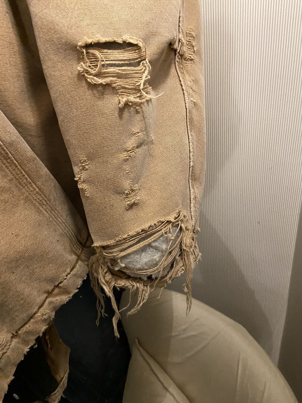 R13 R13 x Carhartt distressed and destroyed denim utility jacket Size US L / EU 52-54 / 3 - 6 Thumbnail