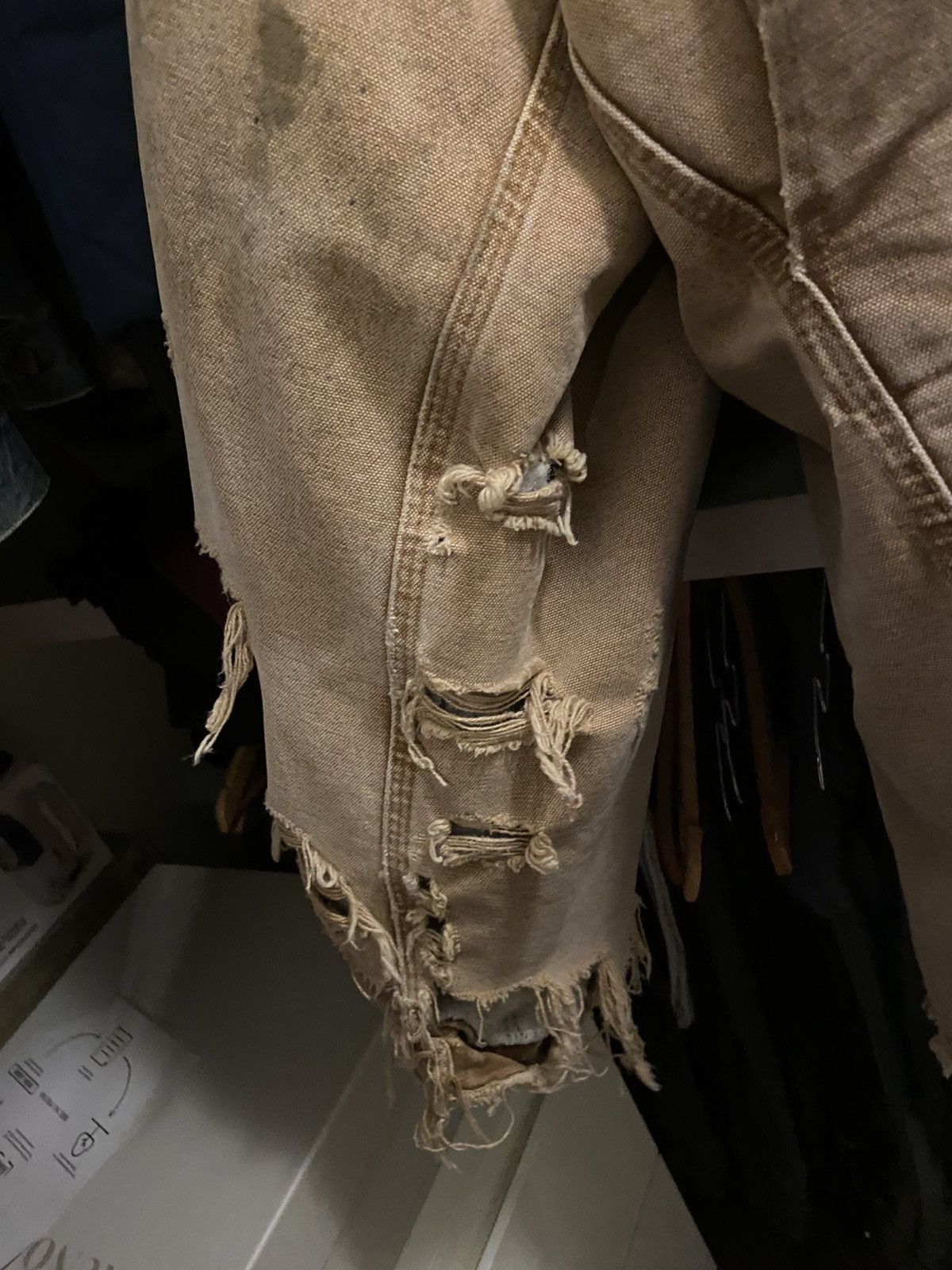 R13 R13 x Carhartt distressed and destroyed denim utility jacket Size US L / EU 52-54 / 3 - 4 Thumbnail