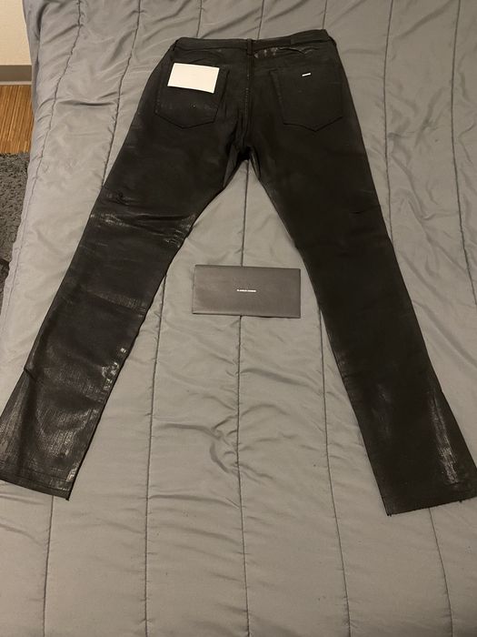 Vintage Flaneur Homme Flare Jeans Waxed Black Grailed