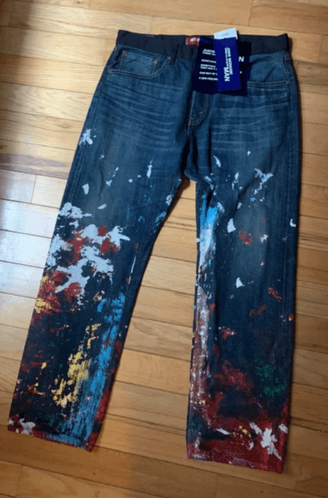 Junya Watanabe Paint Splattered Straight fit jeans | Grailed
