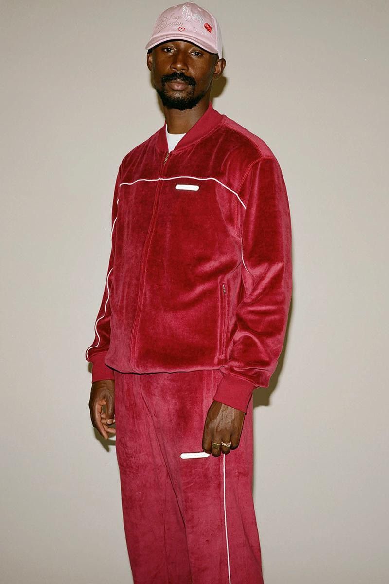 Palace Palace Velaxation Velour Tracksuit Full Set BNWT Burgundy Grailed