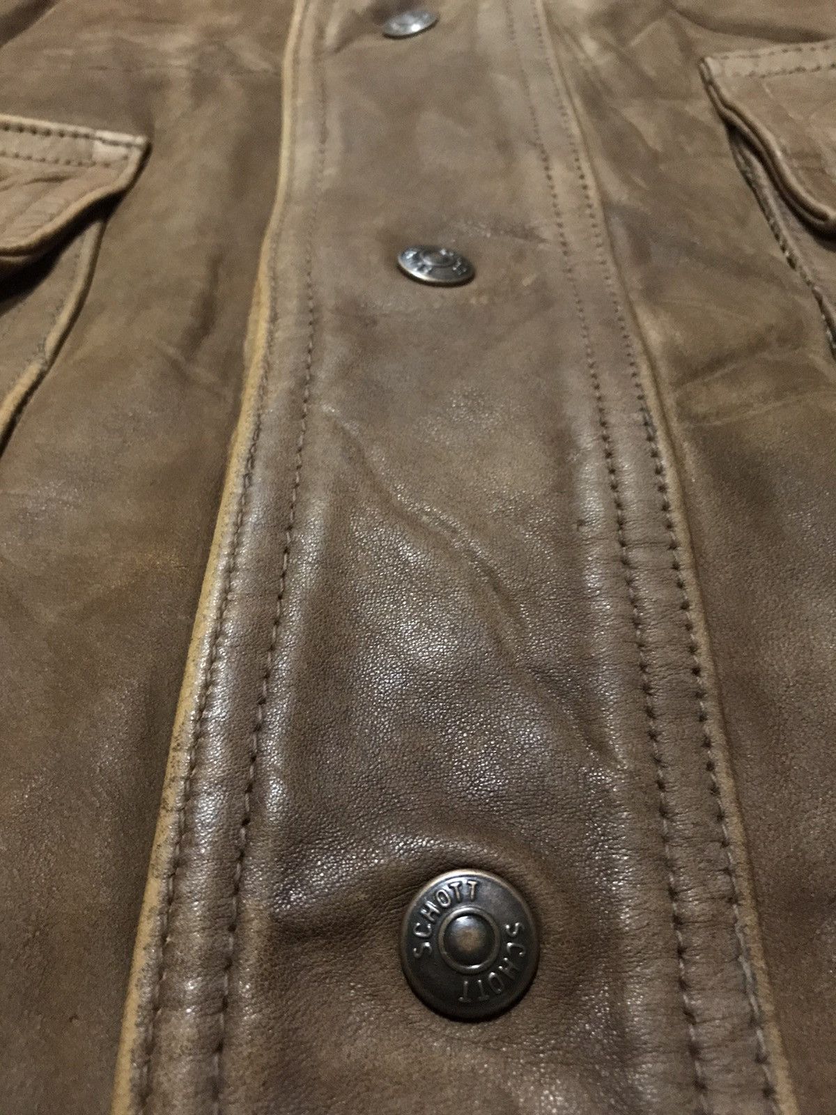 Schott Vintage Schott 3 Pocket Leather Jacket Size US M / EU 48-50 / 2 - 13 Thumbnail