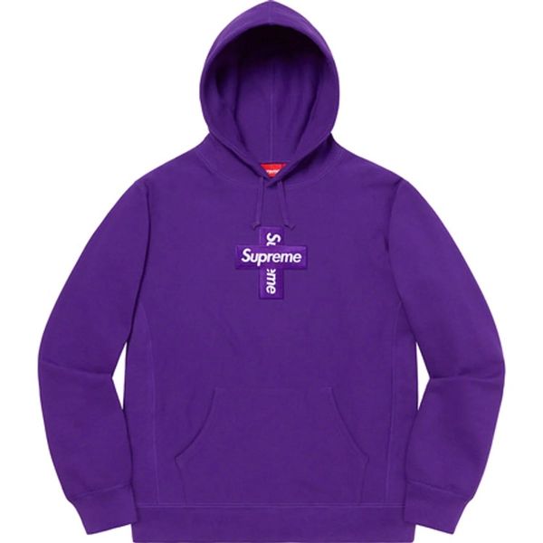 Supreme Supreme Cross Box Logo Hoodie Purple M | Grailed