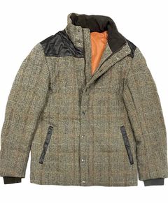 Navy Blue Harris Tweed Harrington Jacket