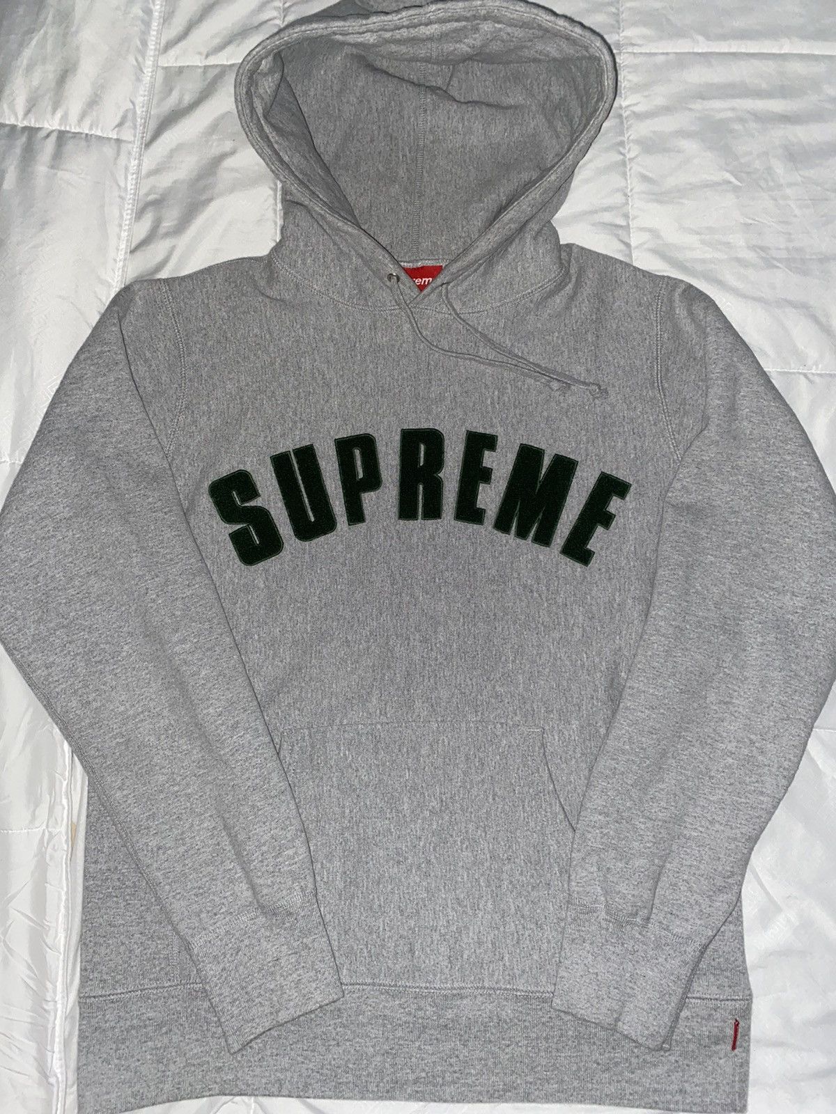 Supreme Arc Logo Hoodie Large Red Chenille SS17 Hoode… - Gem