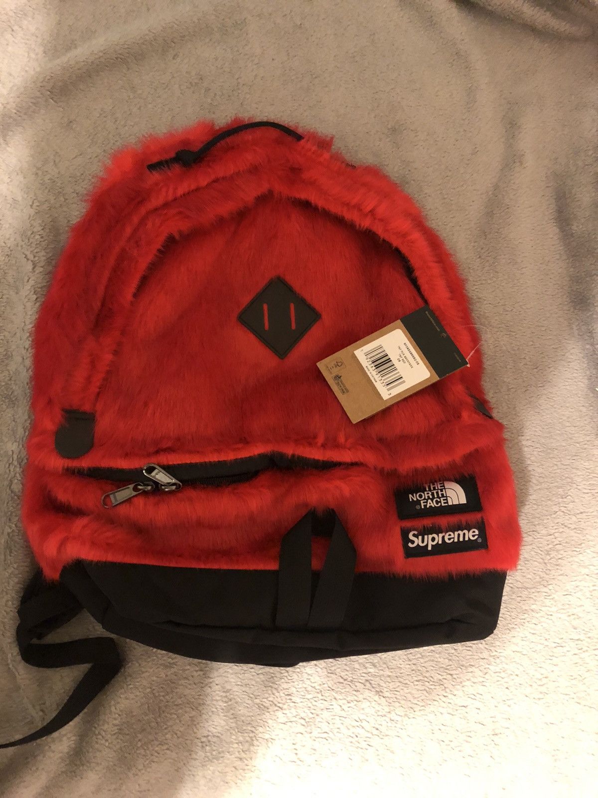 Supreme Supreme/TNF Faux Fur Backpack | Grailed