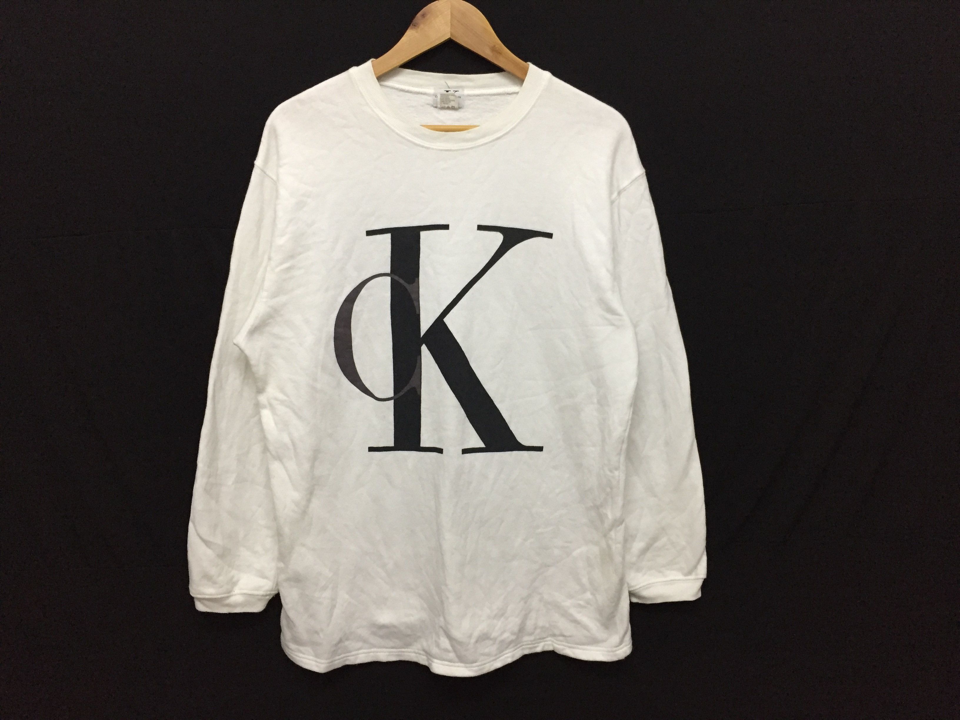 Calvin Klein 90's CK Sweatshirt Big Logo classic sweatshirt Size US M / EU 48-50 / 2 - 2 Thumbnail