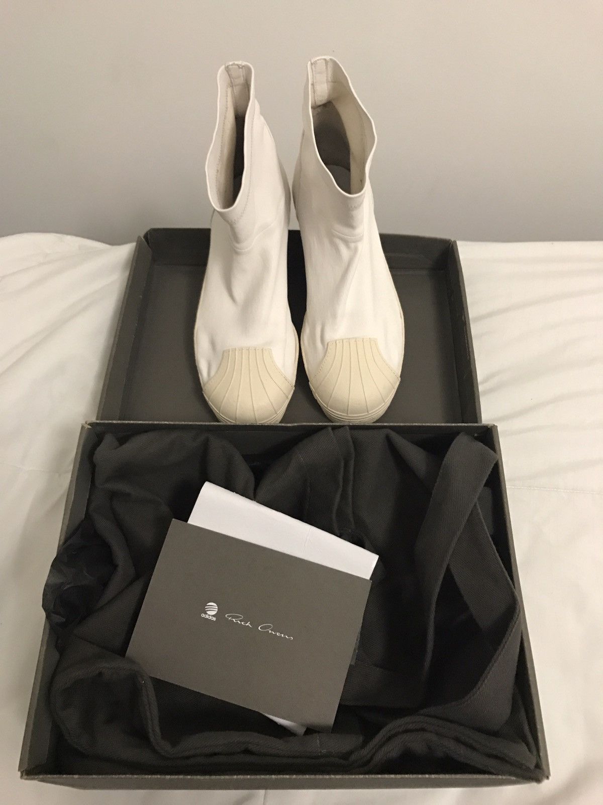 Adidas Rick Owens Rick Owens X Adidas Superstar Ankle Boot In Bone White. Grailed